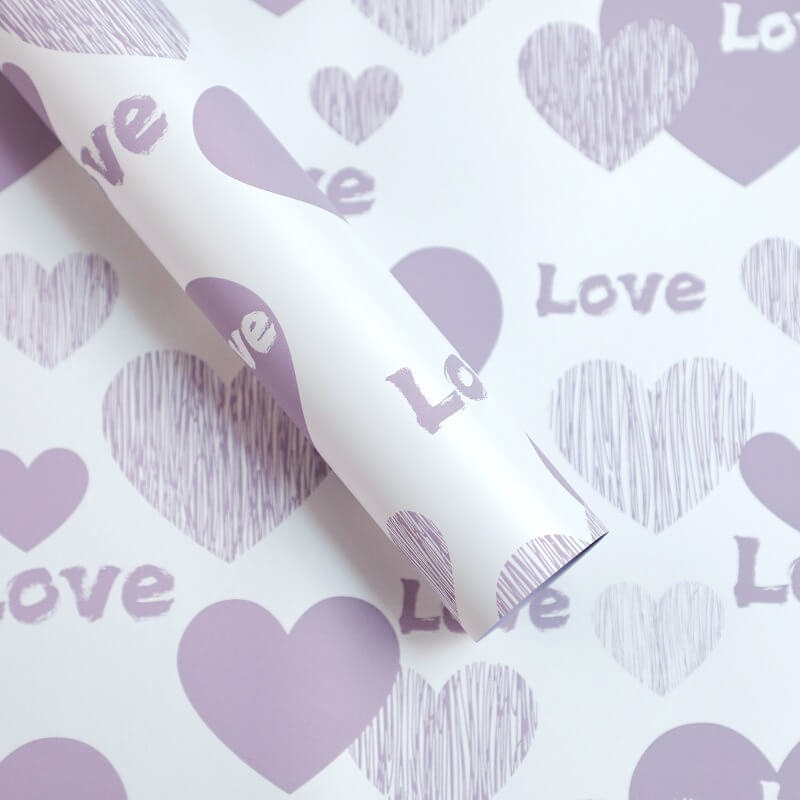 Love Printed Bouquet Wrapping Paper, 22.8 × 22.8 Inch, 20 Sheets