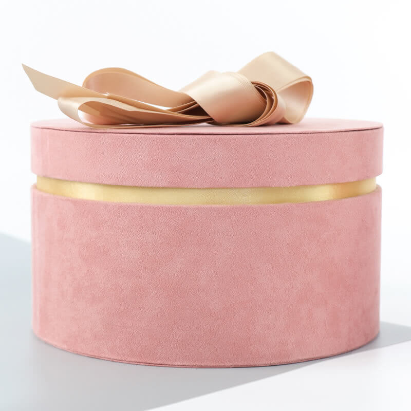 Boîte à fleurs ronde en velours 