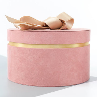 Caja de flores redonda de terciopelo 