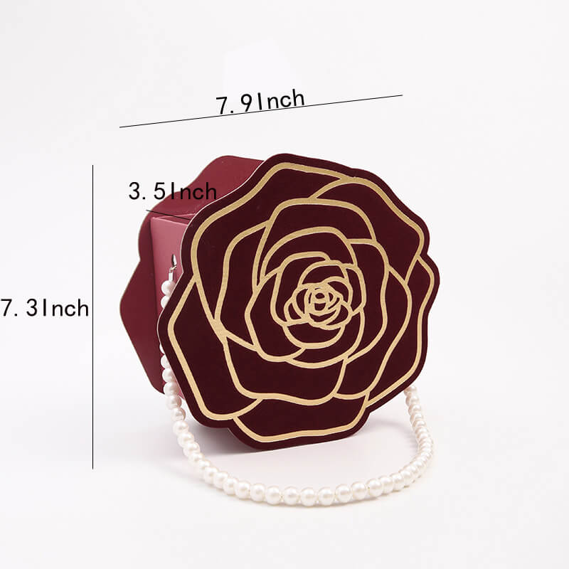 Caja de flores redonda de terciopelo 