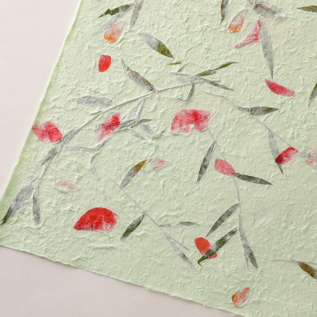 Handmade Herbal Flower Paper, 16.1 × 20.8 Inch, 5 Sheets