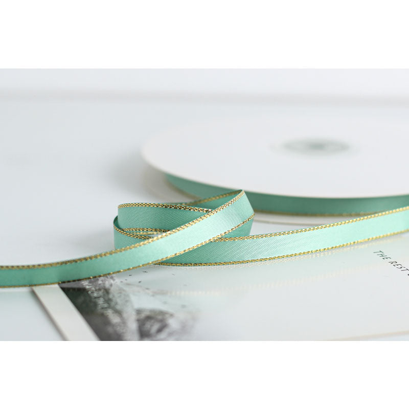 Gold Edge Packaging Ribbon, 1 cm × 45 Yards