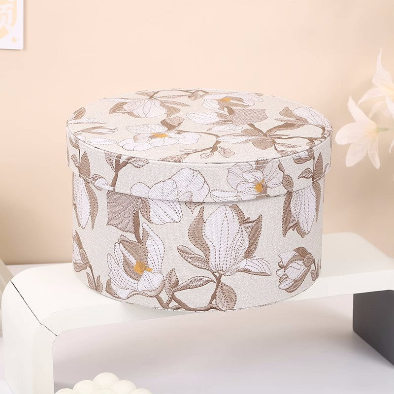 PU Round Hug Bucket Flower Gift Box, 8.7x5.11 Inch