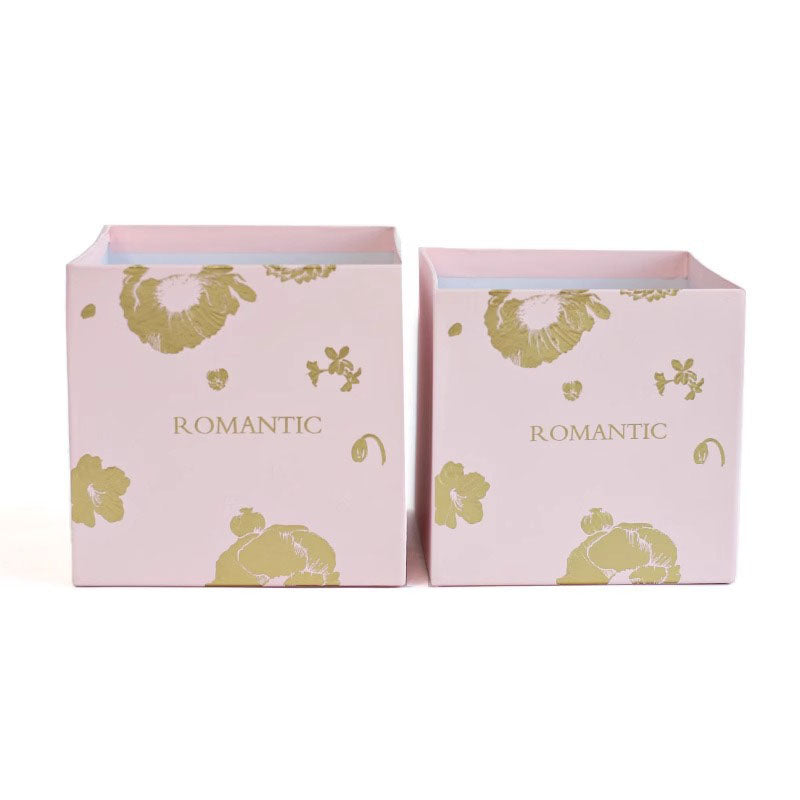 Cajas de regalo de flores cuadradas con ventana - Ramo de cajas de flores con cinta
