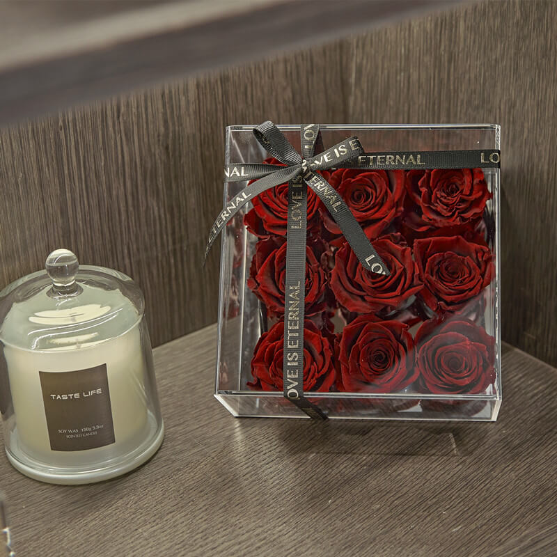 Preserved Rose Small Square Box