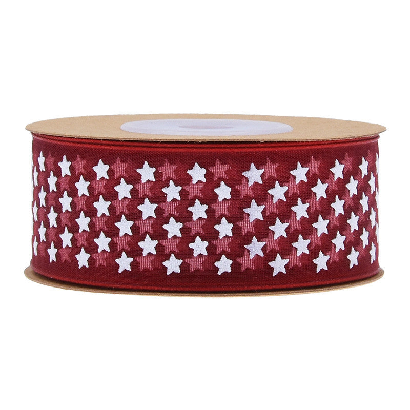 Classic Printed Star Organza Ribbons, 2.5 cm × 10 Yards