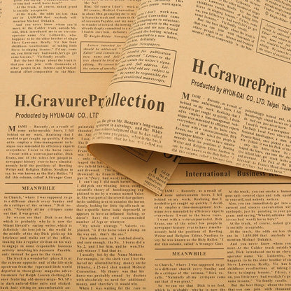 Newspaper Flower Wrapping Paper, 19.7''x27.6 Inch, 30 Sheets