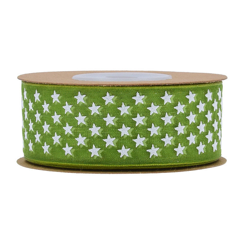 Classic Printed Star Organza Ribbons, 2.5 cm × 10 Yards