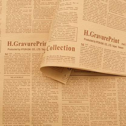 Newspaper Flower Wrapping Paper, 19.7''x27.6 Inch, 30 Sheets