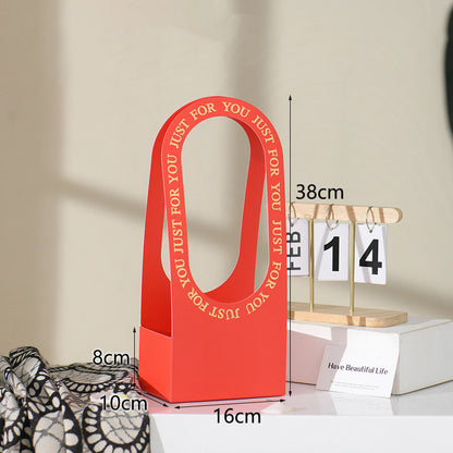 Bolsa de papel portátil para arreglos florales en forma de corazón, 10 unidades