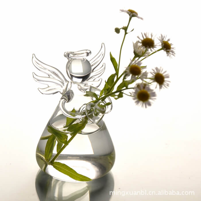 Glass Dried Flower Vase, 3.5 × 2 Inch