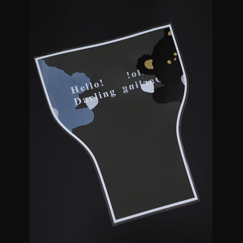 Plastic Cartoon Flower Bag, 14.2×7.9×17.7 Inch, 30 Sheets