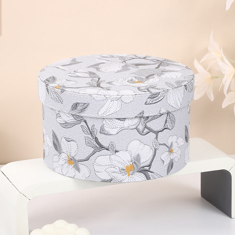 PU Round Hug Bucket Flower Gift Box, 8.7x5.11 Inch
