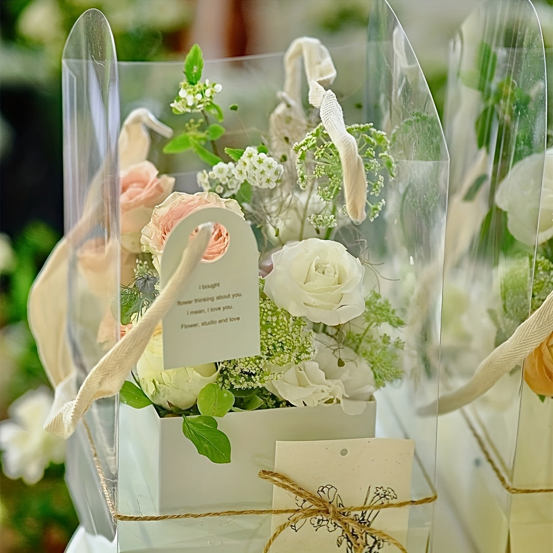 Bolsas de papel con una sola flor, 10 unidades