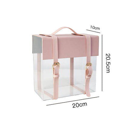 Caja de flores redonda de terciopelo 