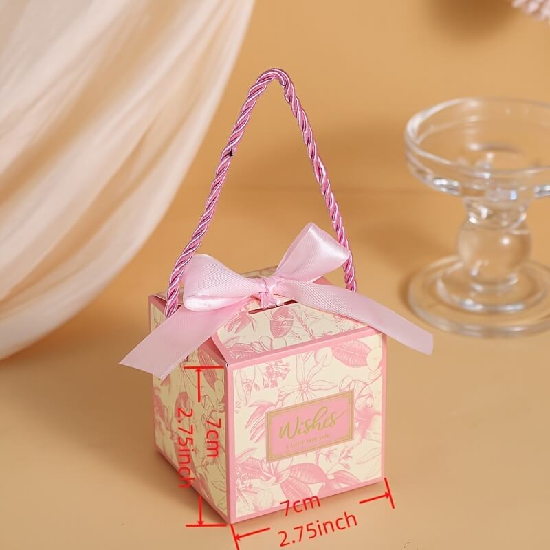 Floral Paper Gift Boxes with Ribbons