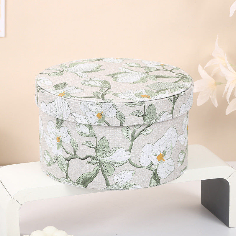 PU Round Hug Bucket Flower Gift Box, 8.7x5.11 Inch