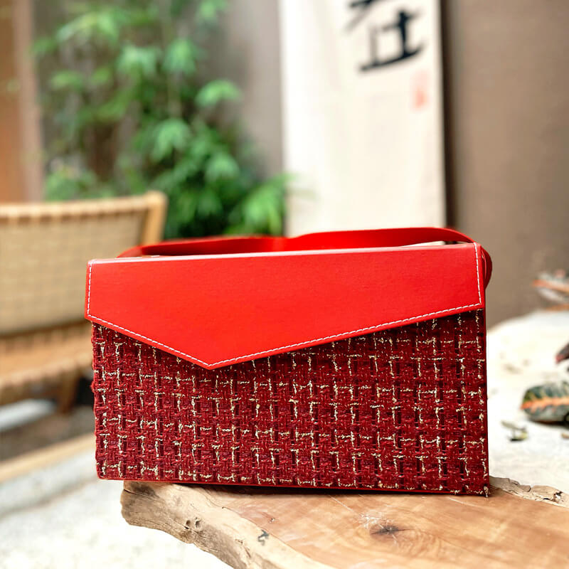 Caja de flores redonda de terciopelo 