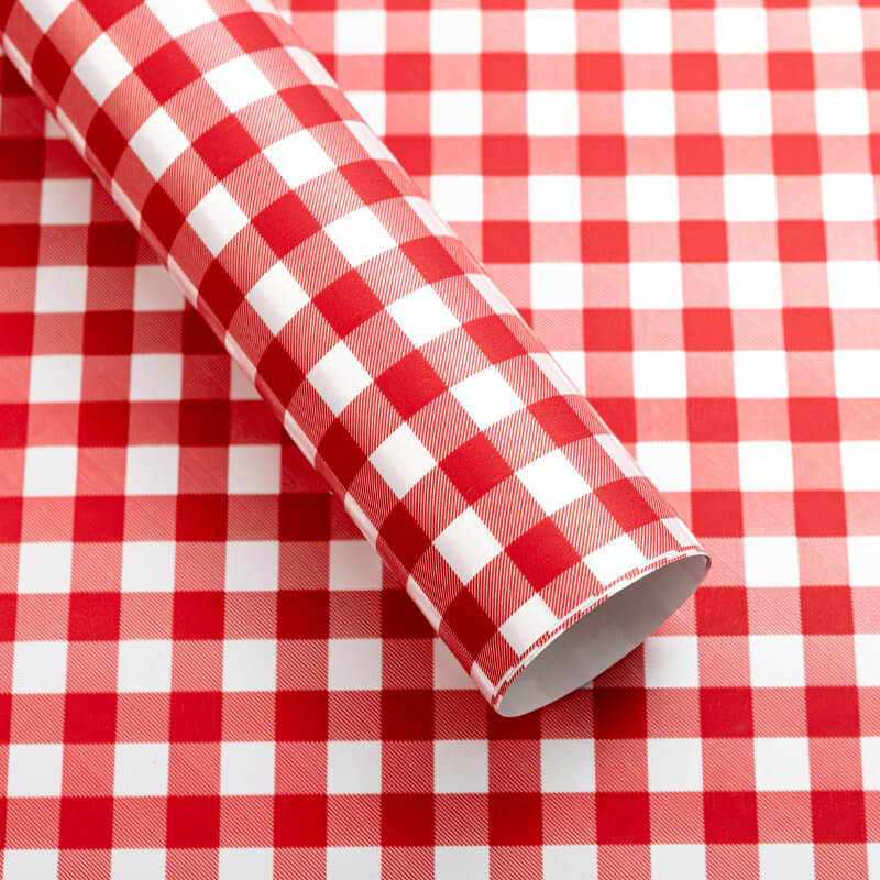 Plaid Flower Wrapping Paper, 22.8 × 22.8 Inch, 20 Sheets