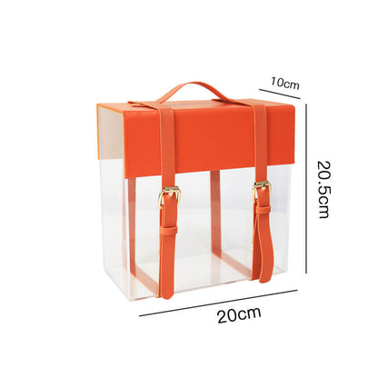 Caja de flores redonda de terciopelo 