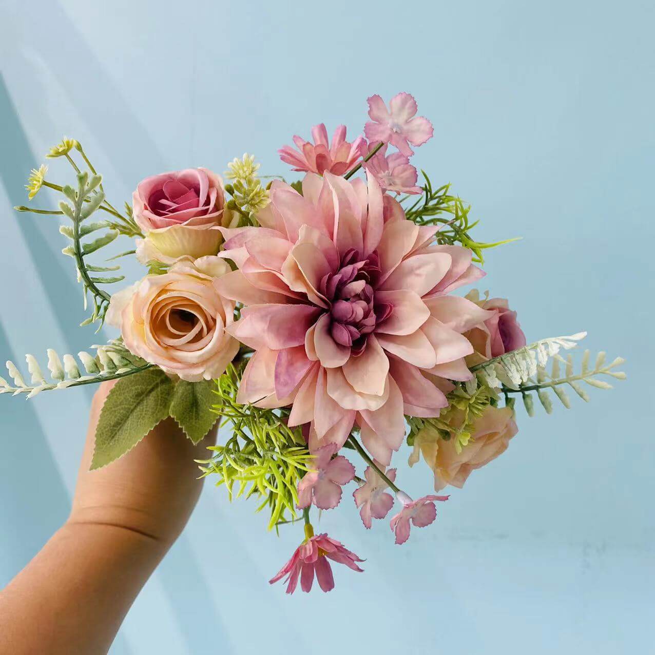 Silk Dahlia Compact Bouquet