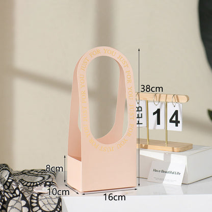 Bolsa de papel portátil para arreglos florales en forma de corazón, 10 unidades