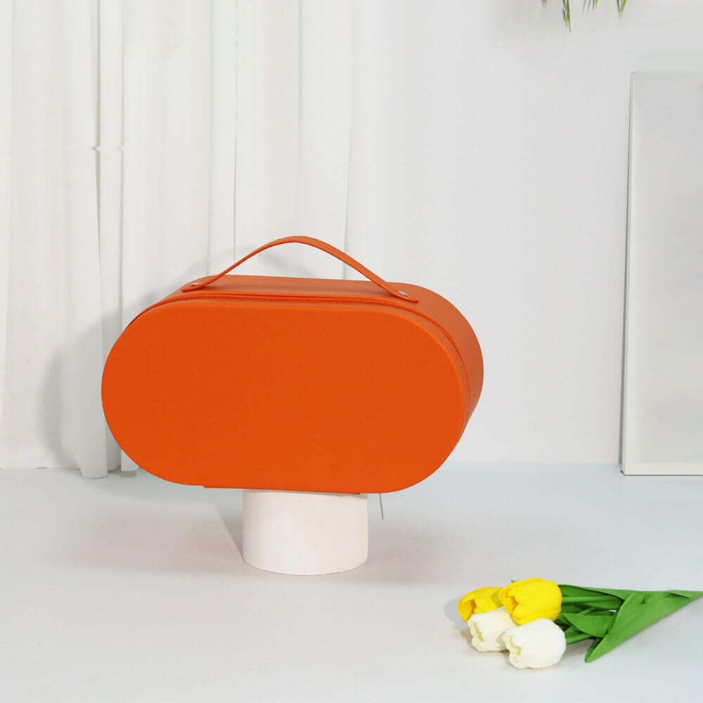 Caja de flores redonda de terciopelo 