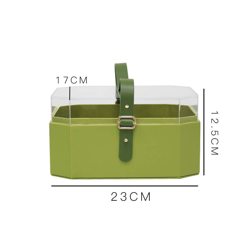 Caja de flores redonda de terciopelo 