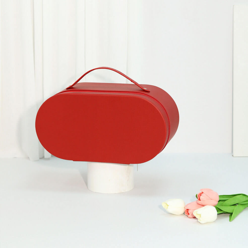 Caja de flores redonda de terciopelo 