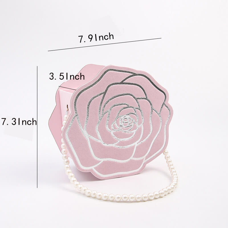 Caja de flores redonda de terciopelo 