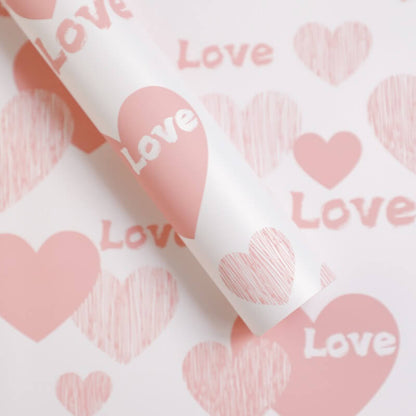 Love Printed Bouquet Wrapping Paper, 22.8 × 22.8 Inch, 20 Sheets
