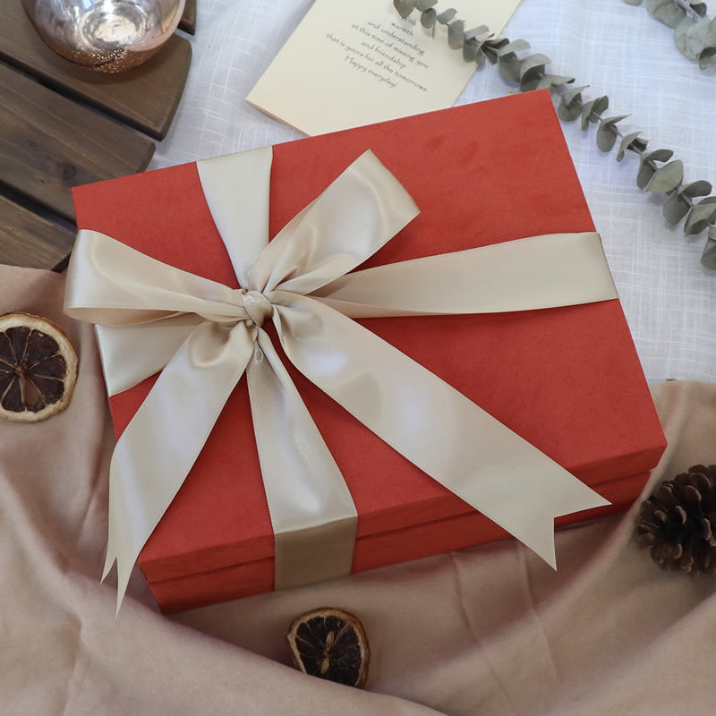 Square Suede Bouquet Boxes With Ribbon