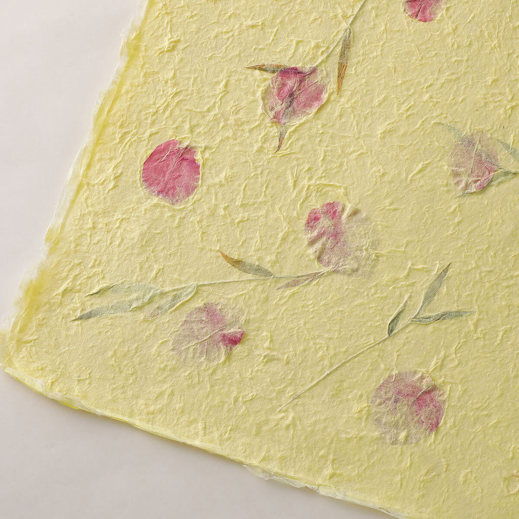 Handmade Herbal Flower Paper, 16.1 × 20.8 Inch, 5 Sheets
