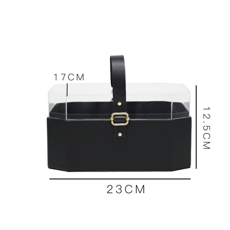 Caja de flores redonda de terciopelo 