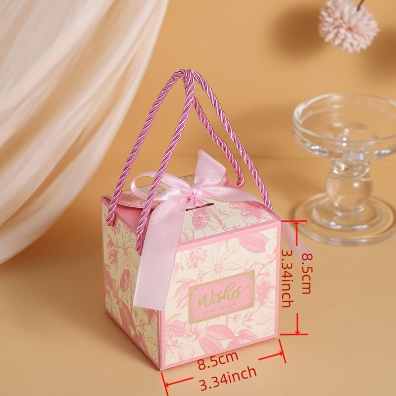 Floral Paper Gift Boxes with Ribbons