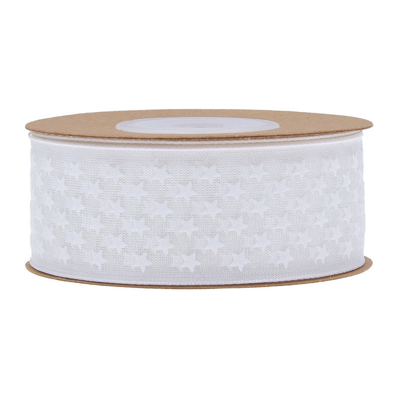 Classic Printed Star Organza Ribbons, 2.5 cm × 10 Yards