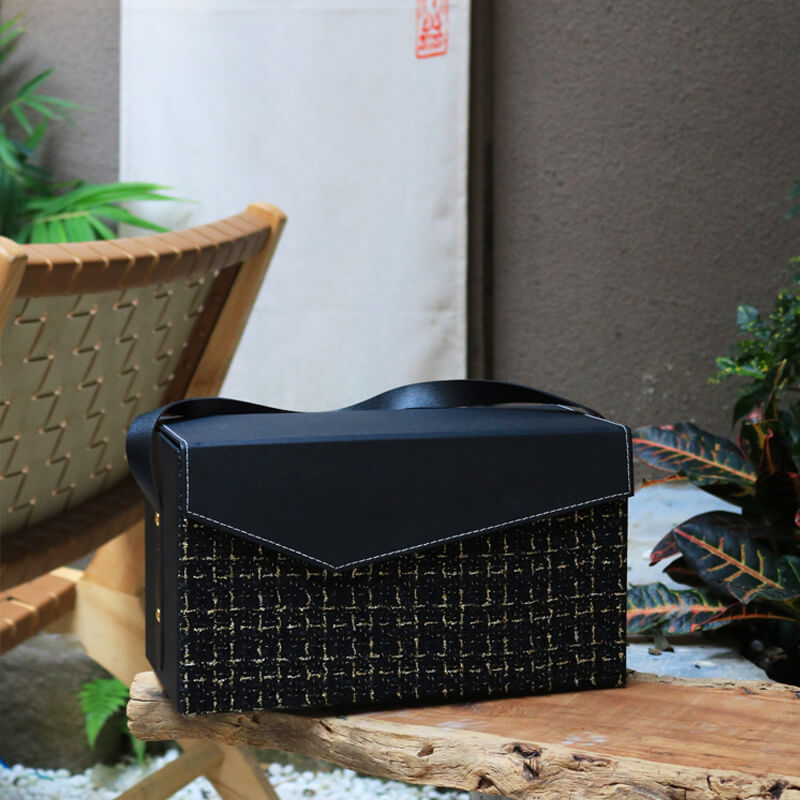 Caja de flores redonda de terciopelo 