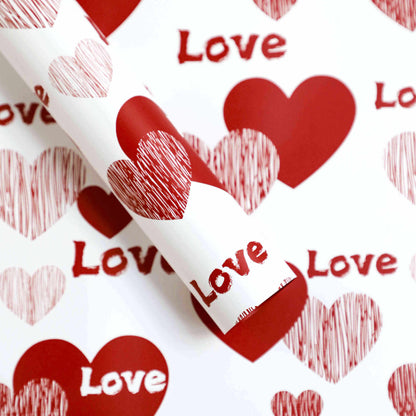 Love Printed Bouquet Wrapping Paper, 22.8 × 22.8 Inch, 20 Sheets