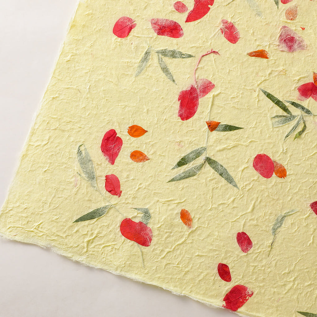 Handmade Herbal Flower Paper, 16.1 × 20.8 Inch, 5 Sheets