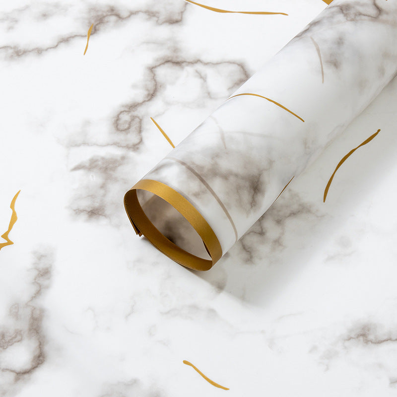 Gold-edged Bouquet Wrapping Paper, 22.5 × 22.5 Inch, 20 Sheets