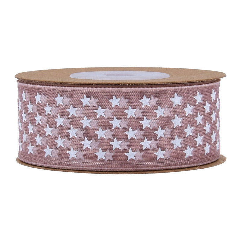 Classic Printed Star Organza Ribbons, 2.5 cm × 10 Yards