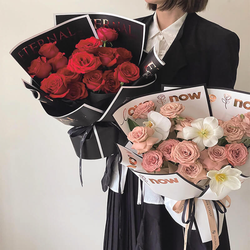 Papel metálico brillante resistente al agua para flores 