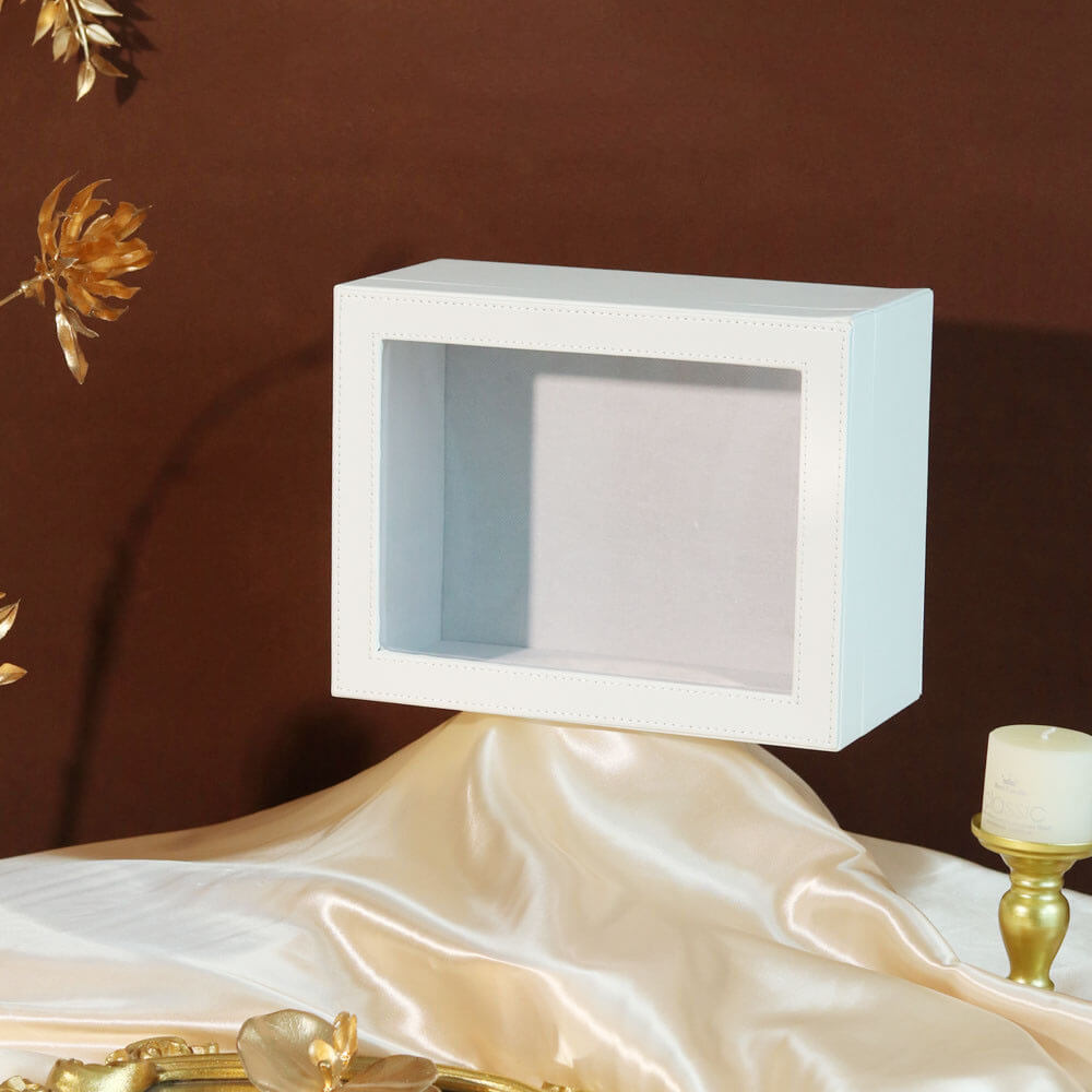 Caja de flores redonda de terciopelo 