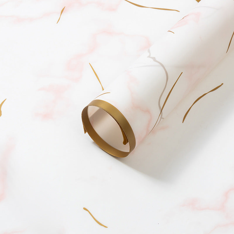 Gold-edged Bouquet Wrapping Paper, 22.5 × 22.5 Inch, 20 Sheets