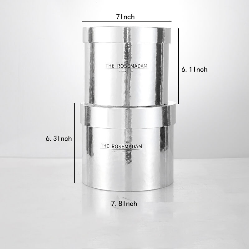 Caja de flores redonda de terciopelo 
