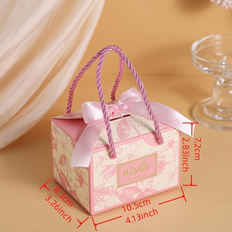 Floral Paper Gift Boxes with Ribbons