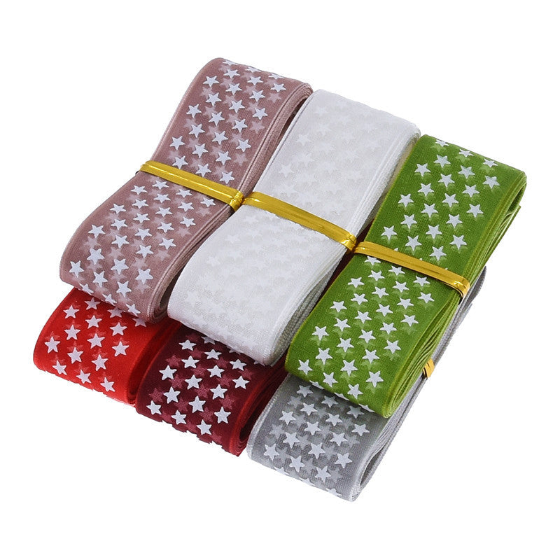 Classic Printed Star Organza Ribbons, 2.5 cm × 10 Yards
