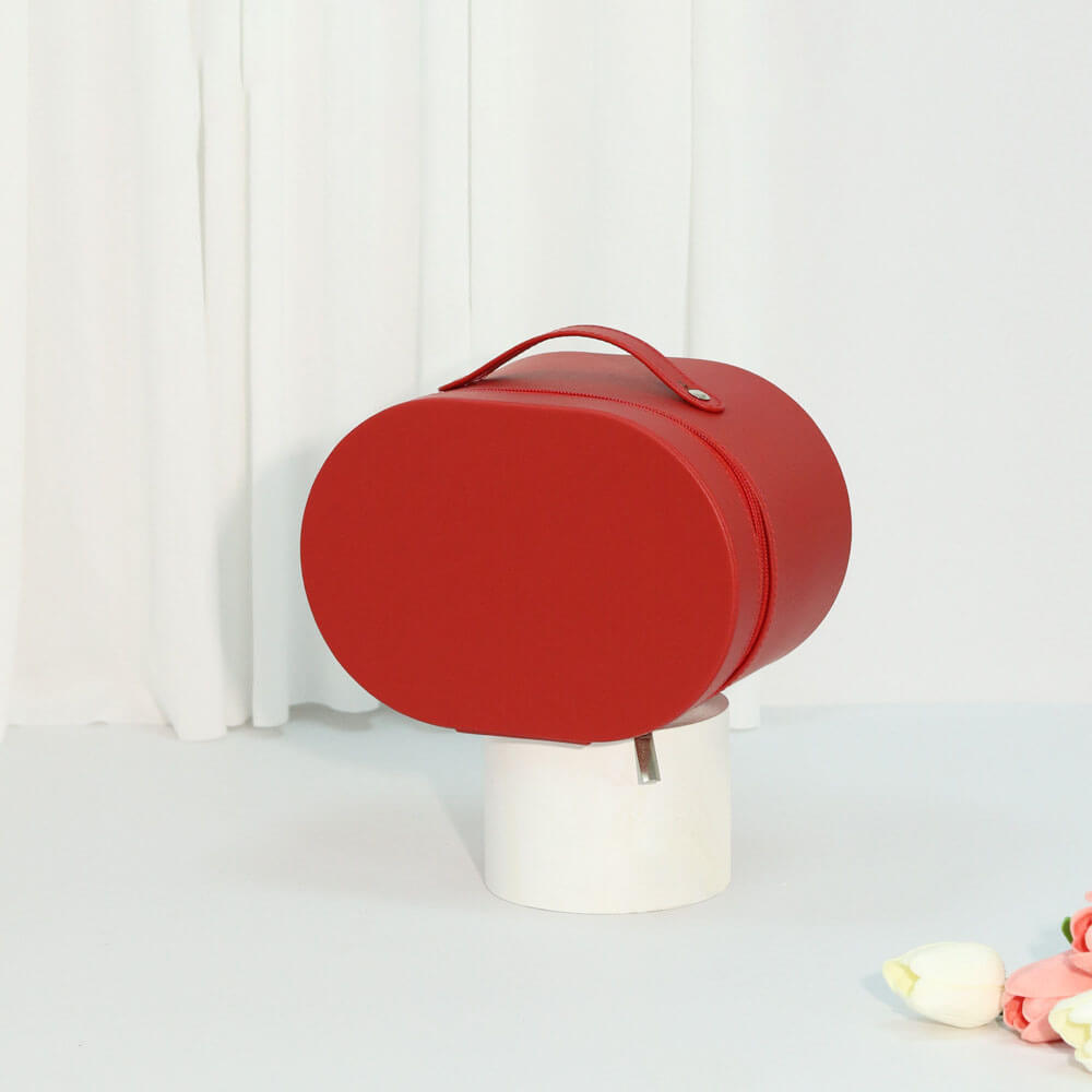 Caja de flores redonda de terciopelo 