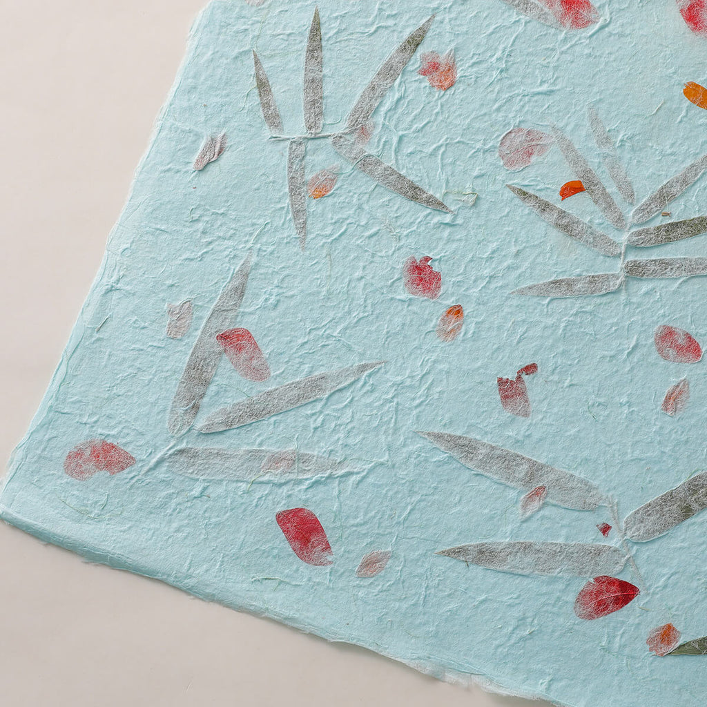 Handmade Herbal Flower Paper, 16.1 × 20.8 Inch, 5 Sheets