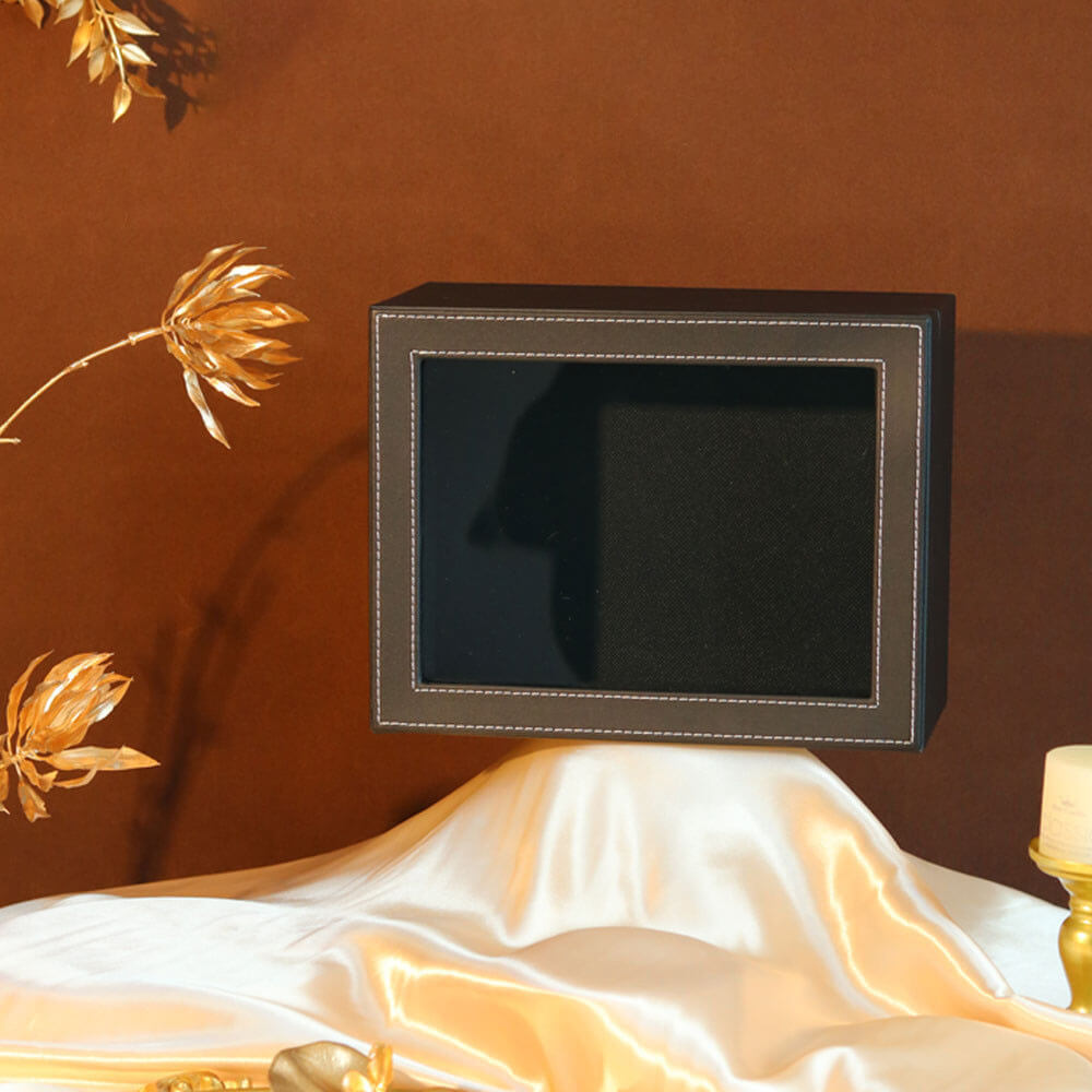 Caja de flores redonda de terciopelo 